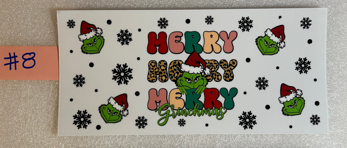 16 oz uv dtf cup wrap (Grinch)