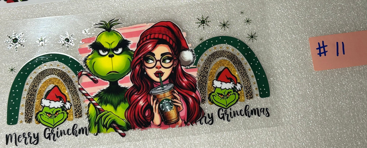 16 oz uv dtf cup wrap (Grinch)