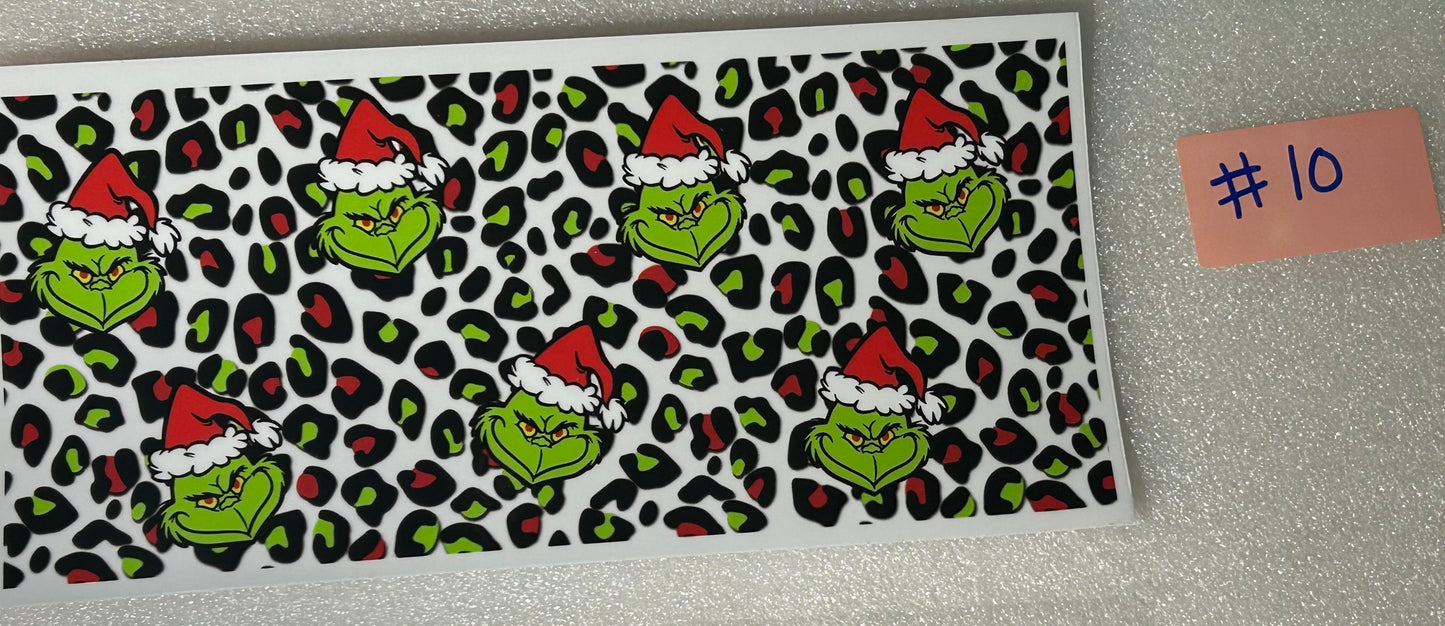 16 oz uv dtf cup wrap (Grinch)