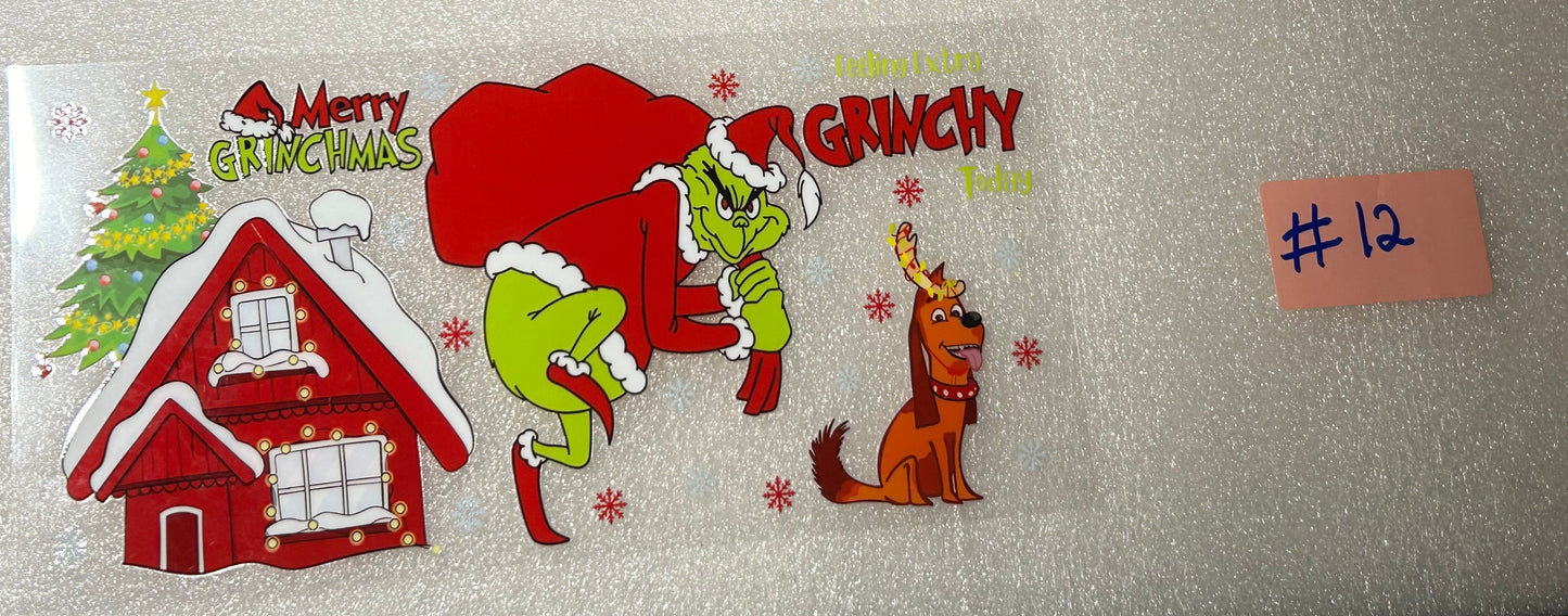 16 oz uv dtf cup wrap (Grinch)