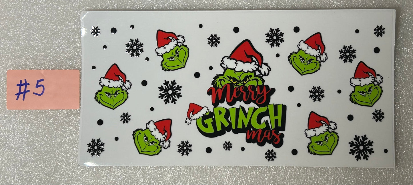 16 oz uv dtf cup wrap (Grinch)