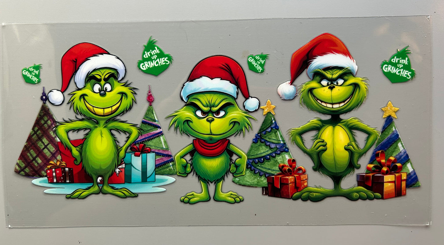 16 oz uv dtf cup wrap (Grinch)