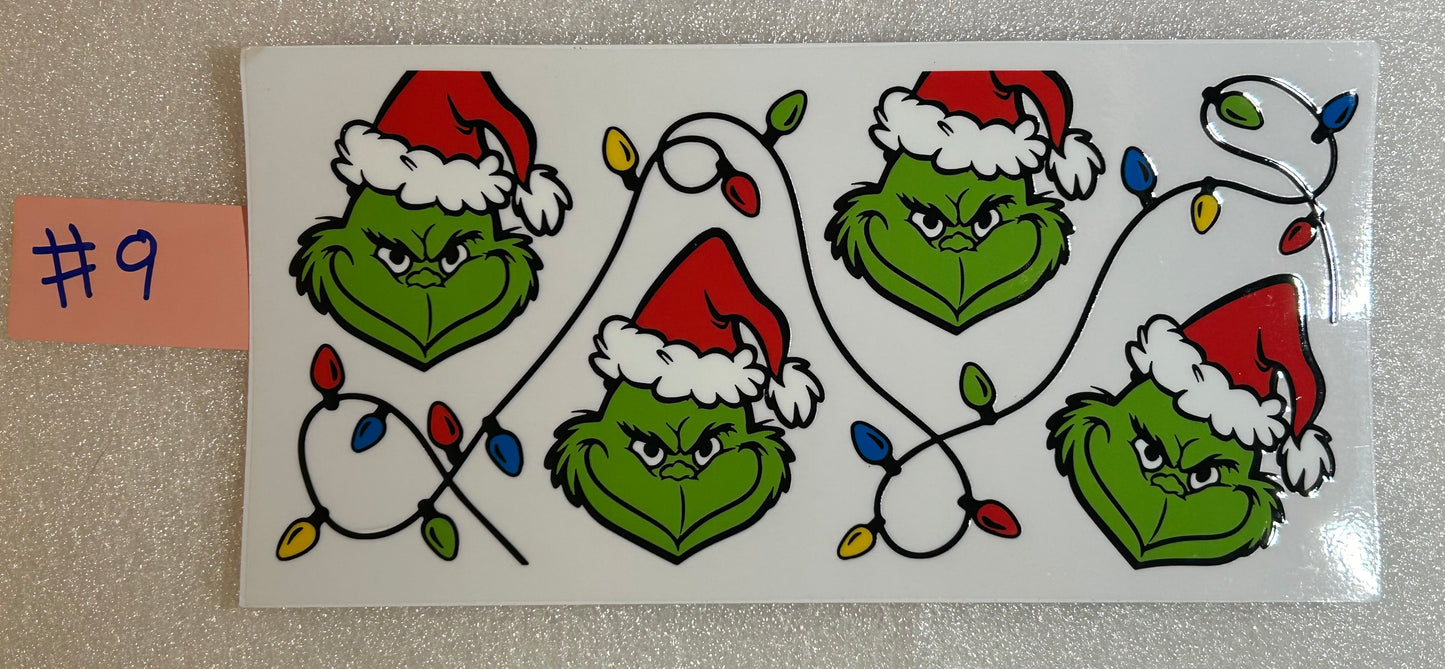 16 oz uv dtf cup wrap (Grinch)